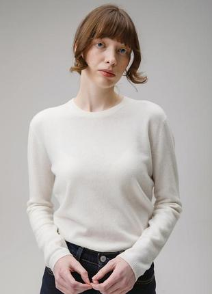 Елегантний базовий светр cashmere collection 100% кашемір, (молочний)