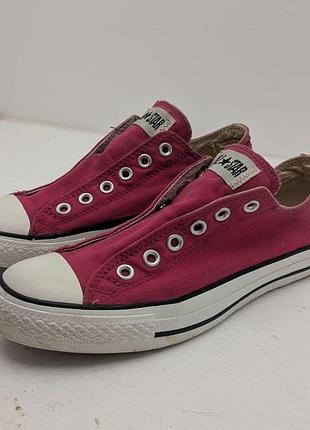 Кеди converse chuck taylor all star slip-on (без шнурків) — малинові / бордові — розмір 39 (24.5 см)