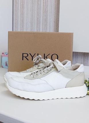 Кросівки шкіряні білі легкі rylko, натуральна шкіра.