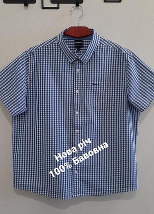 Новая хлопковая мужская рубашка bench. с коротким рукавом, р. 50 (xl)