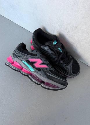 😍 жіночі кросівки new balance 2000 | black / pink / blue premium (2)