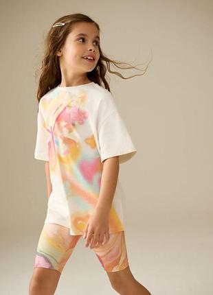 Крута стильна подовжена футболка oversize на дівчинку 7р next