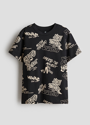 Хлопковая футболка с принтом h&amp;m