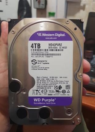 Жесткий диск western digital purple 4tb 5400rpm sata ii для видеонаблюдения 64mb wd40purz buv