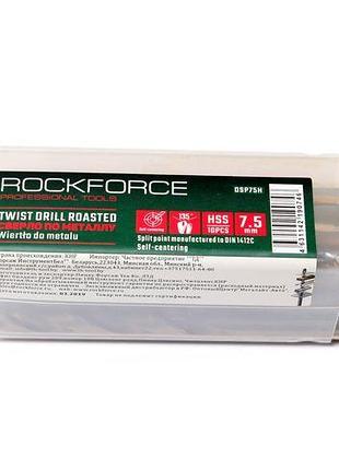 Сверло по металлу 6.35мм hss+co(10шт), в пластиковом футляре rockforce rf-dsp104