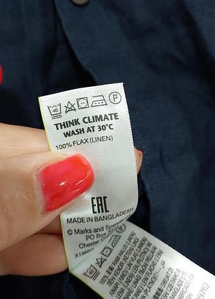 Сорочка m&amp;s льон т.синя 5