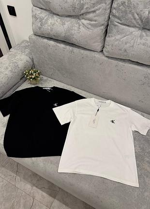 Футболка calvin klein jeans | 100% бавовна | біла / чорна | s–xl