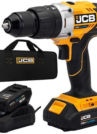 Дриль-шуруповерт акумуляторний (jcb-18cd-be) 18v, max 45nm в комплекті із зарядним пристроєм (jcb-18vfc-e) 2.4a та батареєю