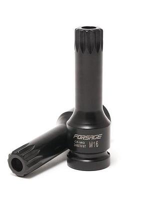 Головка 1/2" з насадкою spline m5 з отвором ударна forsage f-24807805t