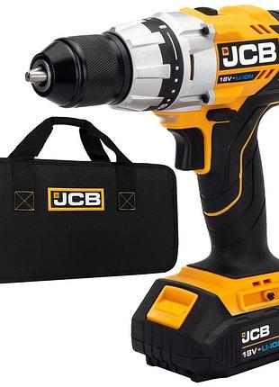 Дрель-шуруповерт аккумуляторная (jcb-18dd-b-e) 18v, max 45nm в комплекте с зарядным устройством (jcb-18vfc-e) 2.4a и батареей