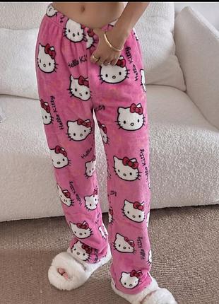 Жіночі домашні піжамні штани xs-s hello kitty