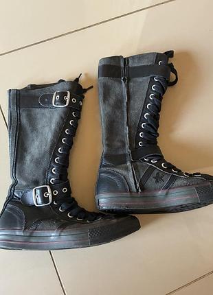 Рідкісні вінтажні високі кеди-чоботи converse all star xx70 leather (sku 1q321) — розмір 38