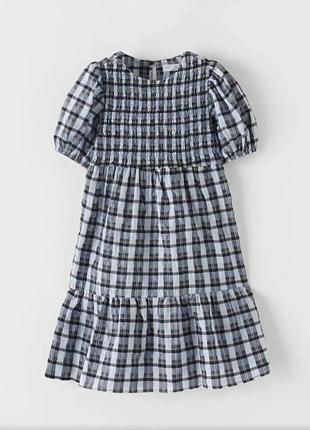 Клетчатое платье zara на 7-8 лет