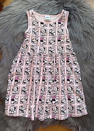 Ідеальний стильний бавовняний сарафан з minnie на дівчинку 5/6р f&f