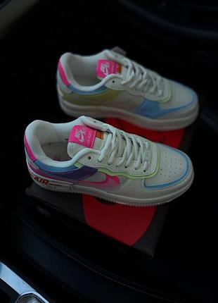 Жіночі кросівки air force 1 shadow, найки аїр форс жіночі, різнобарвні nike air force1 shadow