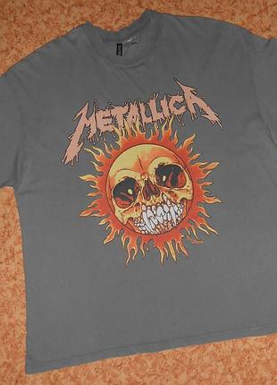 Футболка metallica/oversize/skull/череп/рок мерч