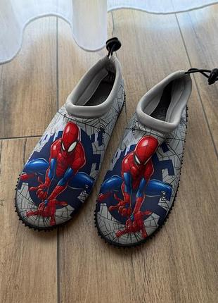 Дитячі аквашузи, коралки, тапочки для плавання "спайдер мен", spider для хлопчика (розмір 31-32, 20см)