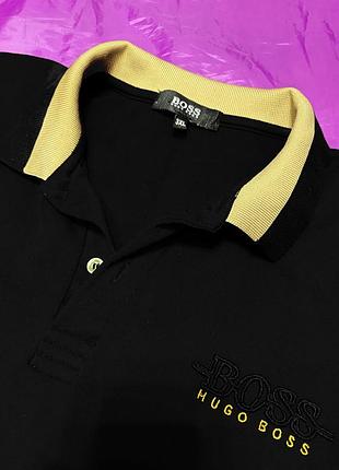 Чоловіча футболка поло чорного кольору hugo boss 2xl-3xl оригінал! 100% бавовна