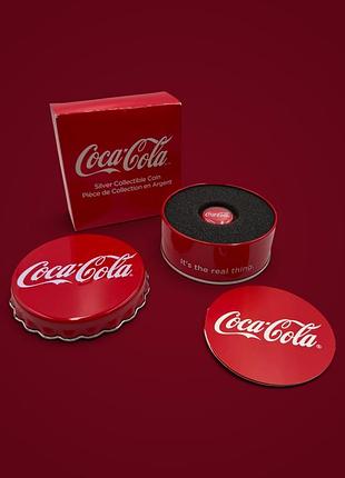 Срібна монета coca-cola. фіджі, 2018 р