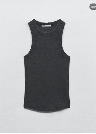 Майка zara сіра з потертостями