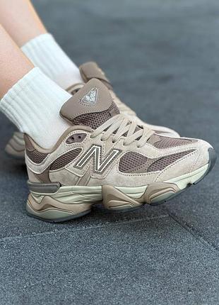New balance 9060 brown, кроссовки замшевые new balance 9060, new balance 9060 женские кроссовки, люкс качество, супер