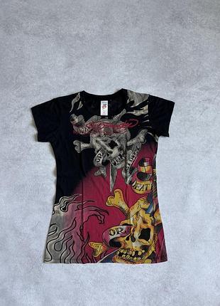 Футболка ed hardy фул прінт розмір м