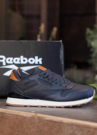 Кроссовки reebok classic super leather dark blue brown