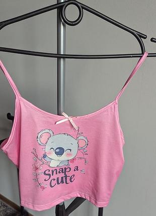 Майка для сну коала рожева хс