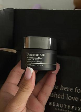 Крем для шиї та декольте perricone md cold plasma plus+, який містить spf 25