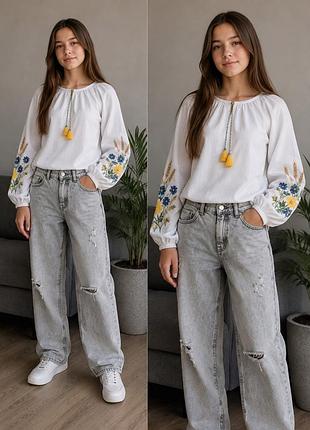 Джинсы мом фит zara рост 152