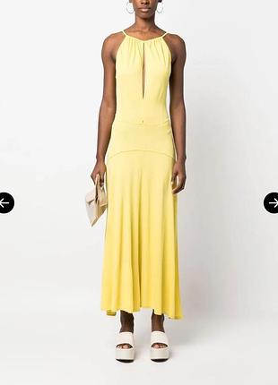 Вишукана жіноча сукня cosima dress in stretch jersey яскравого сонячно-жовтого кольору (sole yellow) від відомого міланського бренду callas milano.
