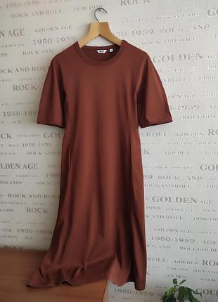 Uniqlo платье с карманами карамельного цвета xs/s
