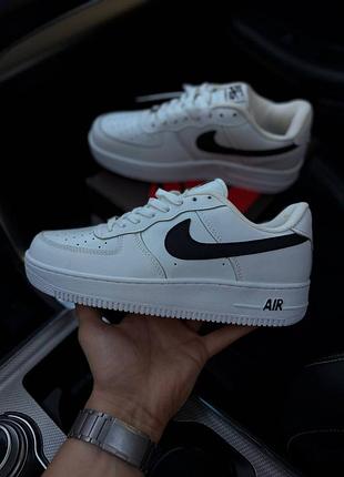 Черно-белые спортивные кроссовки найк, nike black and white, nike air force 1 low black white, супер