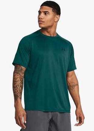 Мужская спортивная футболка under armour tech tee (оригинал, изумрудно-зеленая, размер xs)