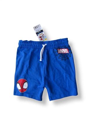 Сині спортивні шорти з бавовняної тканини для хлопчиків: павук marvel spider-man george 3-4 роки
