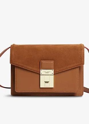 Шкіряна сумка через плече ted baker kayleas luggage lock коричнева