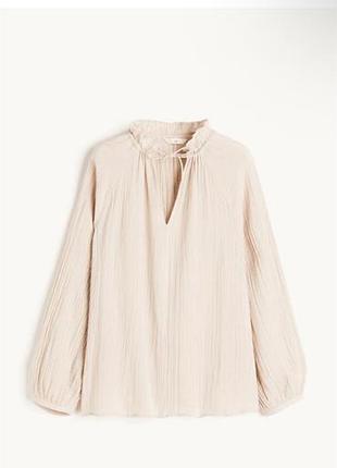Сорочка блуза муслін беж h&m жіноча м