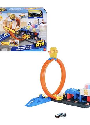Трек hot wheels city суперполіцейська станція з машинкою