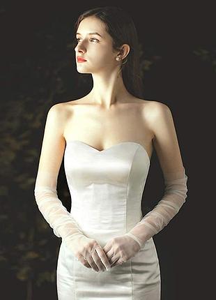 Фатиновые длинные перчатки 30-001