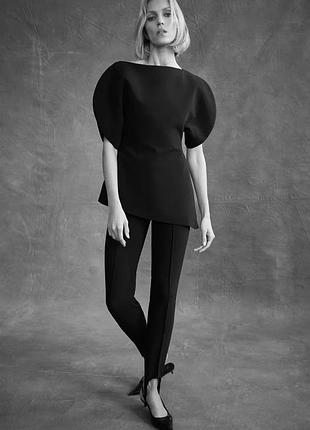 Штани, брюки zara чорні із защипами