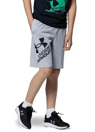 Сірі спортивні футбольні шорти для хлопчиків prototype 2.0 logo shorts under armor 8-10 років