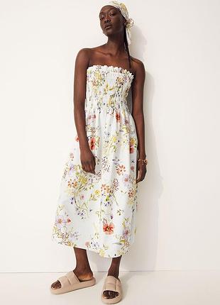 Платье h&amp;m wildflower meadow 100% хлопок, цветочный принт, размер l