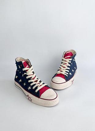 Кеди converse all star high top usa flag stars stripes distressed mens 8.5 womens 10.5