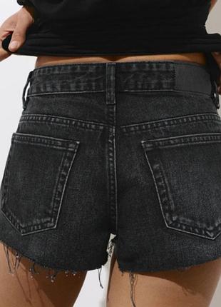 Джинсовые шорты pull&bear черные шортики с высокой посадкой