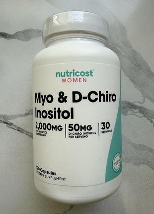 Nutricost, міо- та d-хіроінозитол для жінок, 120 капсул