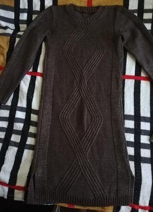 Сукня жіноча вязана колір кава матеріал : acrylic 50%, wool 50%