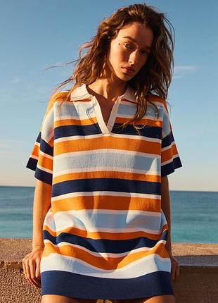 Платье-поло в полоску от zara