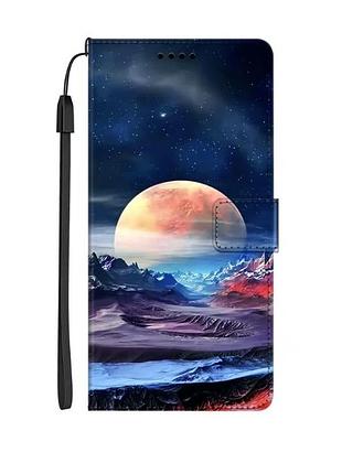 Чохол iphone 7/ 8/ se книжка на магніті з принтом космос планета природа