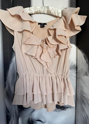 Блуза h&m обʼємні  волани
