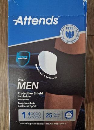Attends for men protective shield 1 (25 шт) прокладки мужские